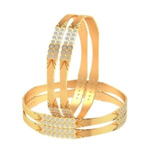 CYGNI BANGLES Gold-Plated Traditional CNC Bangles Set