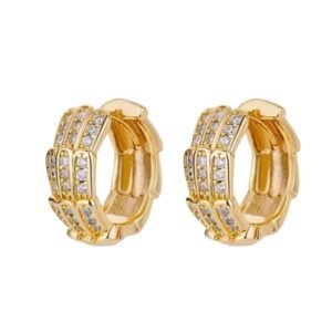 18kt Gold Plated | Monarch Gold Plated Hoop Earring | Hypoallergic | Jewellery for Daily Wear | Demifine Jewellery | (0.23inx0.15in)